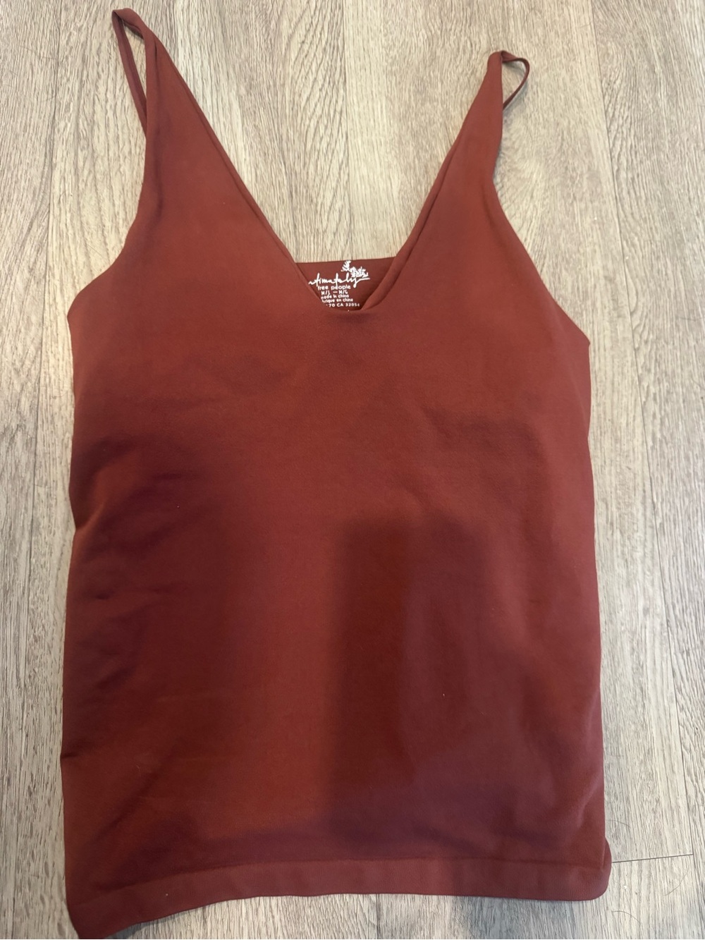 Free People Slim V-Neck Camisole in Terracotta